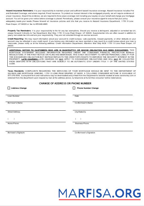 Realistic USA Varo bank mortgage statement in Word and PDF formats 3 template